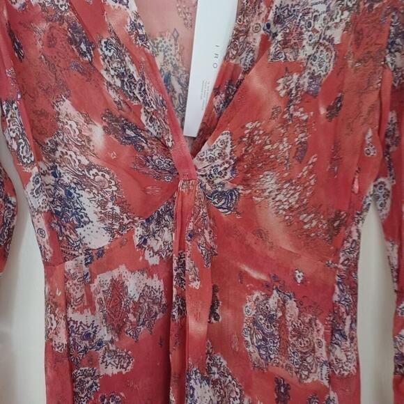 IRO Paris GRAMY Dress Printed Midi Dress M NWT Boho - Picture 4 of 11